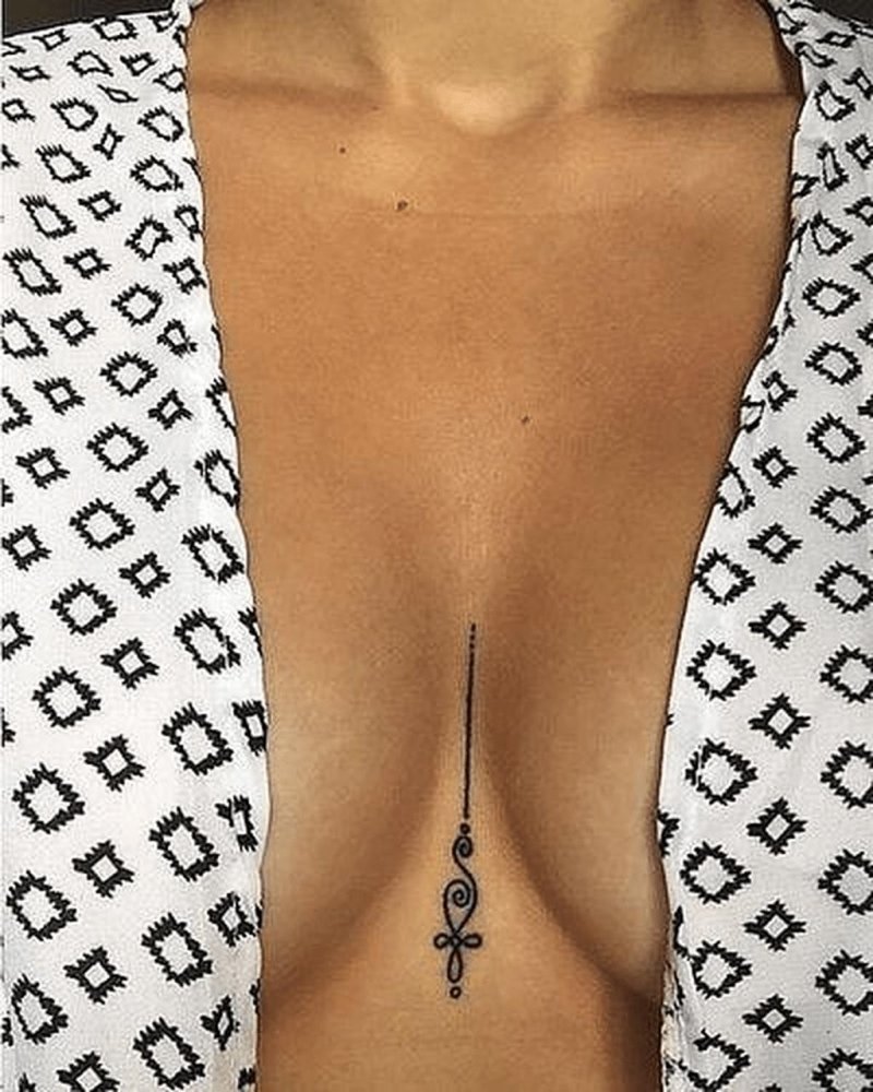 Tattoo between breasts