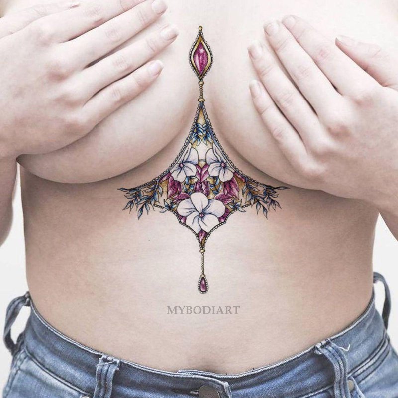 Cool tattoos between boobs