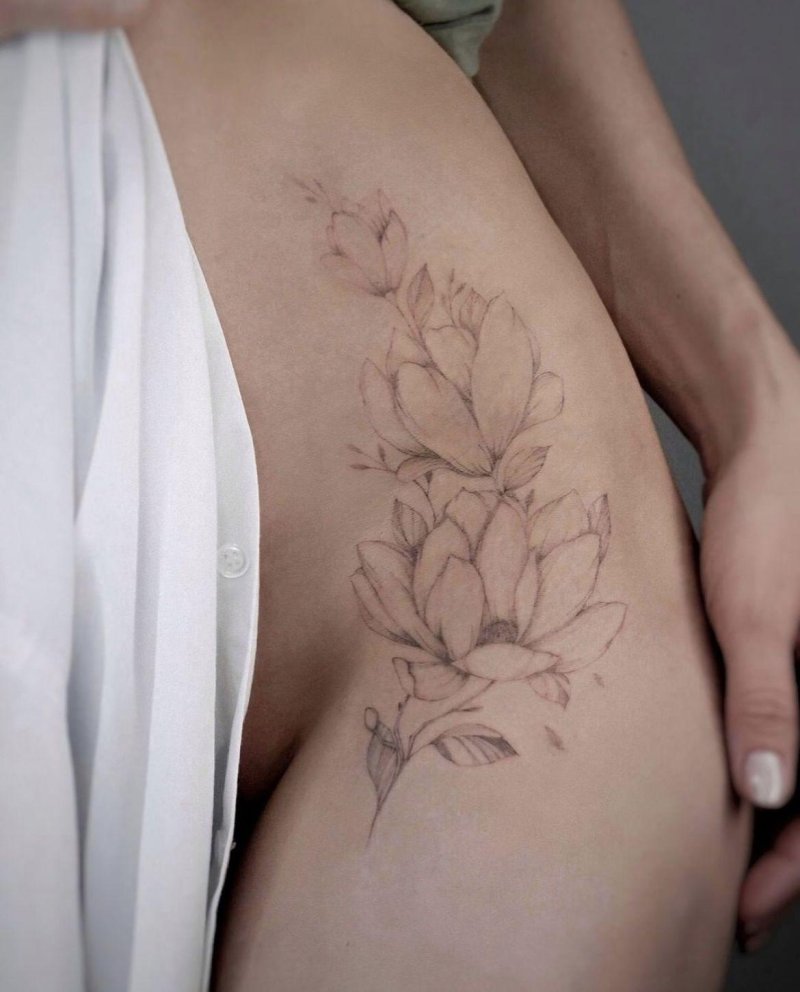Tattoo on the female hip