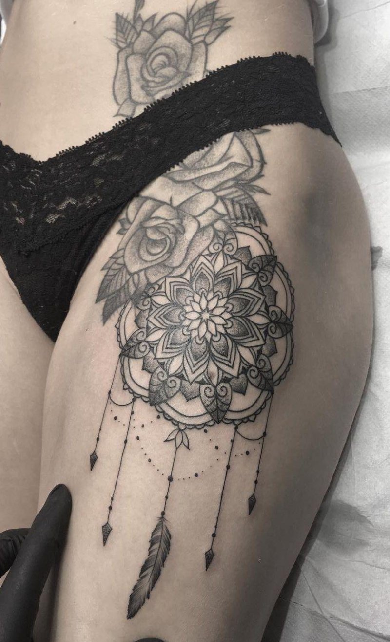 Tattoo on the female hip