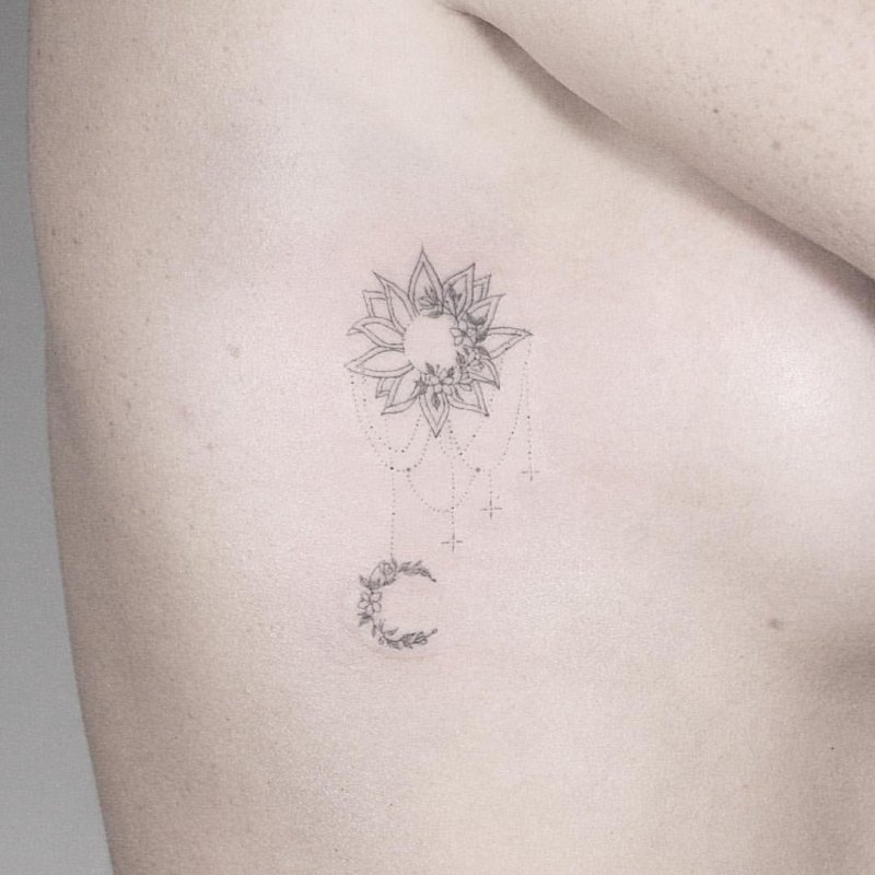 Mini Tattoos Sun and Moon