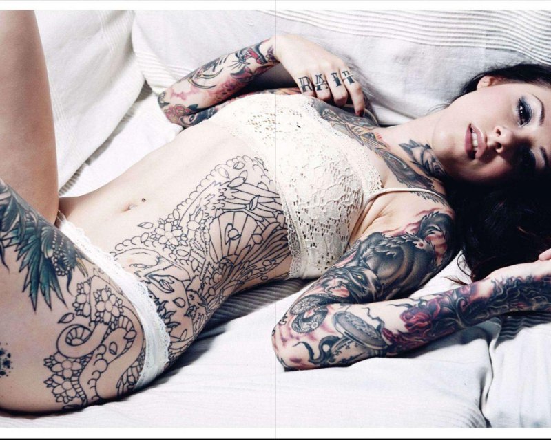 Beautiful girl with tattoos