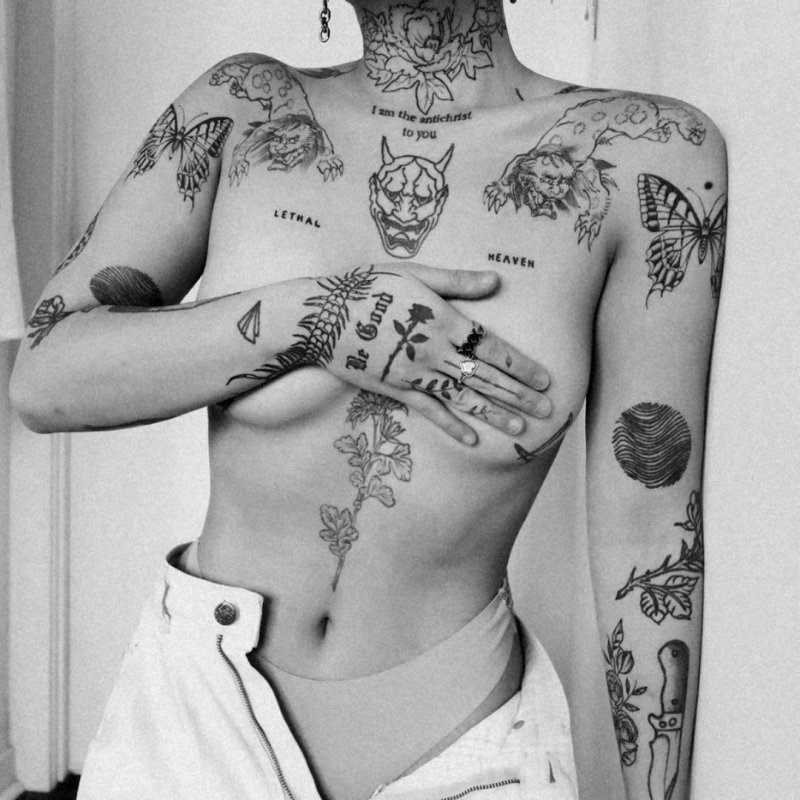 Girl with tattoos