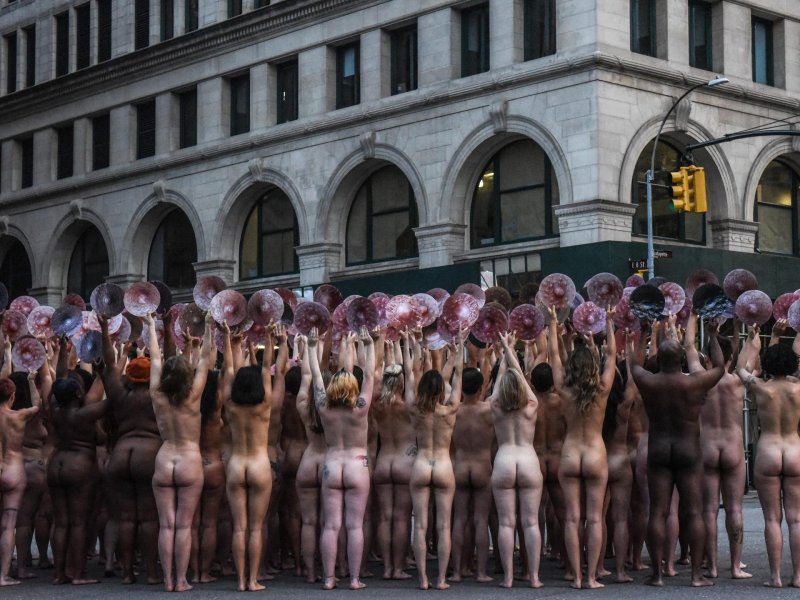 Naked crowd