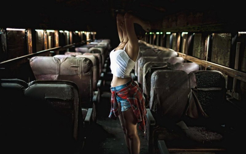 Beautiful girl on the bus