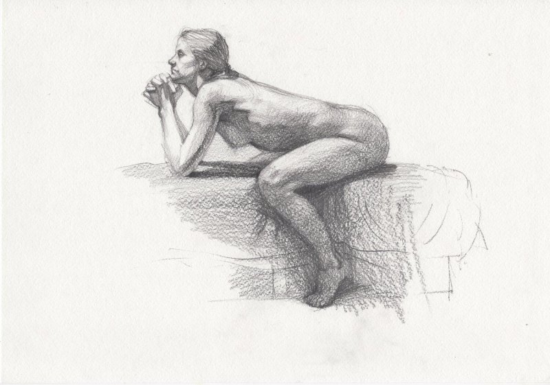 Sketches of naked figures