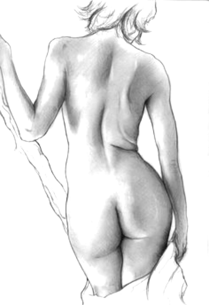 Drawing a female body with pencil