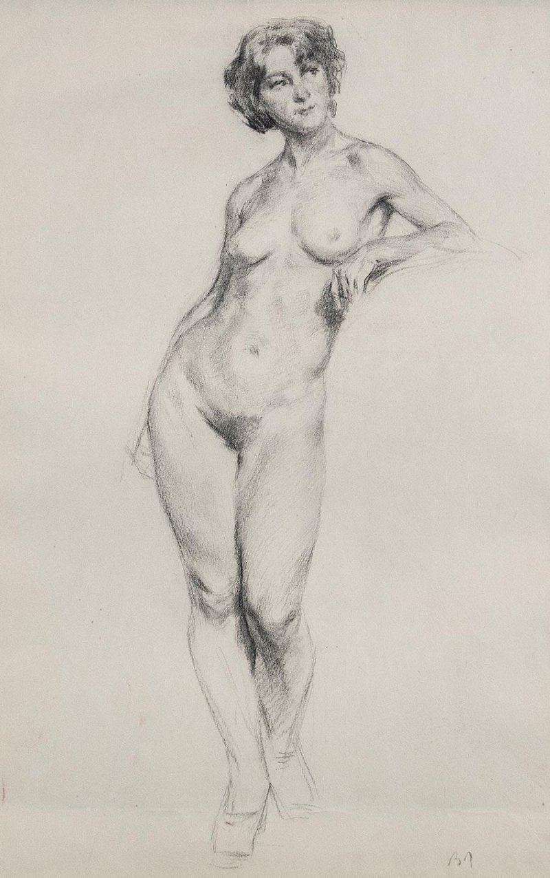 Sketches of women with a pencil