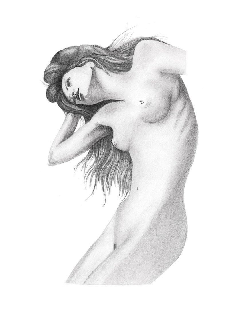 Figures with a pencil of naked women