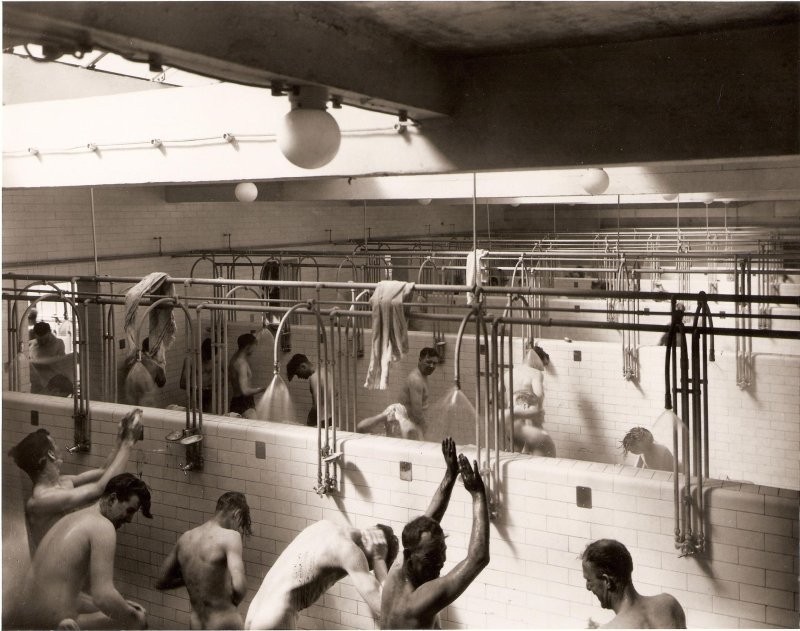 Public shower in the camp