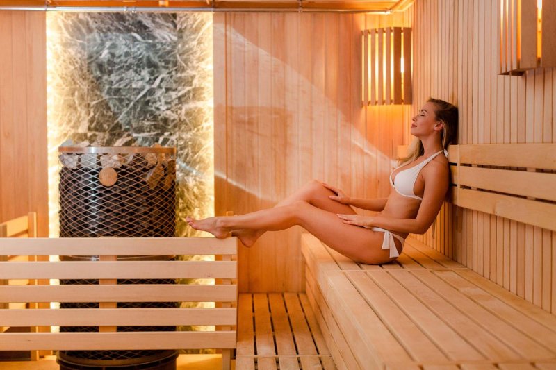Girl in the sauna