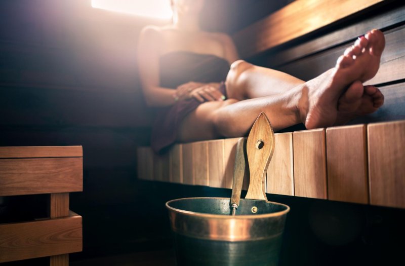 Photoshoot in the sauna