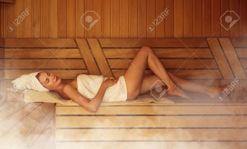 Girl in the sauna