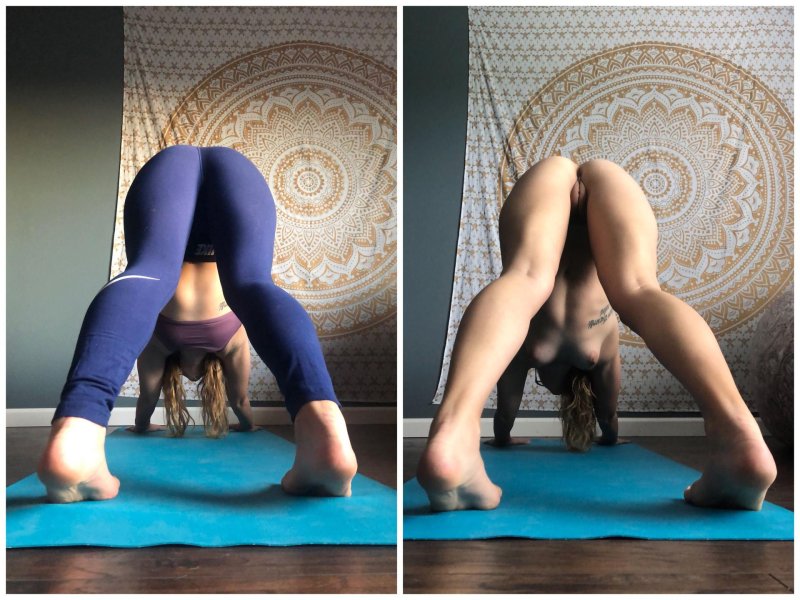 Naked yoga beautiful priest