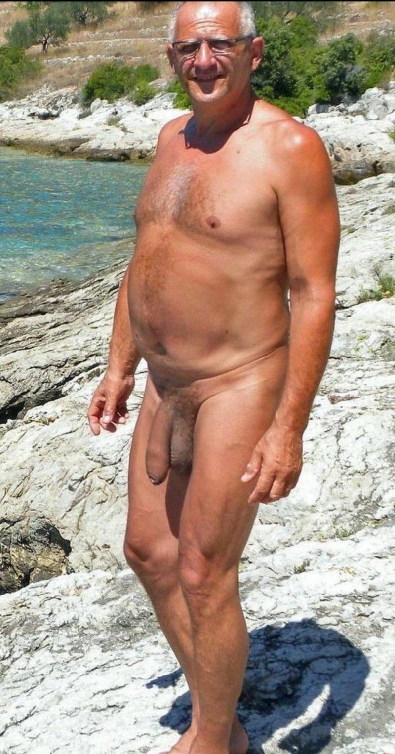 Naked old men on the beach