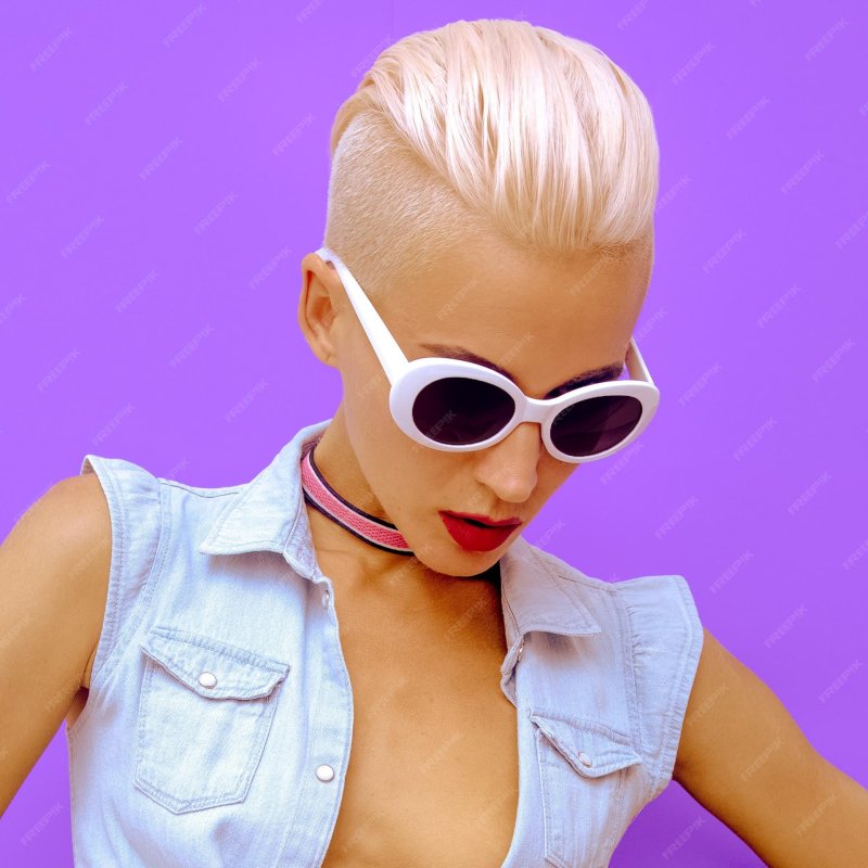 Short haircut blonde