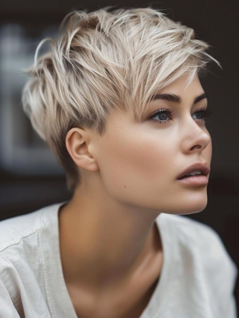 Fashionable short haircut female