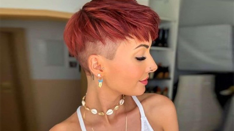 Haircut pixie with shaved nape