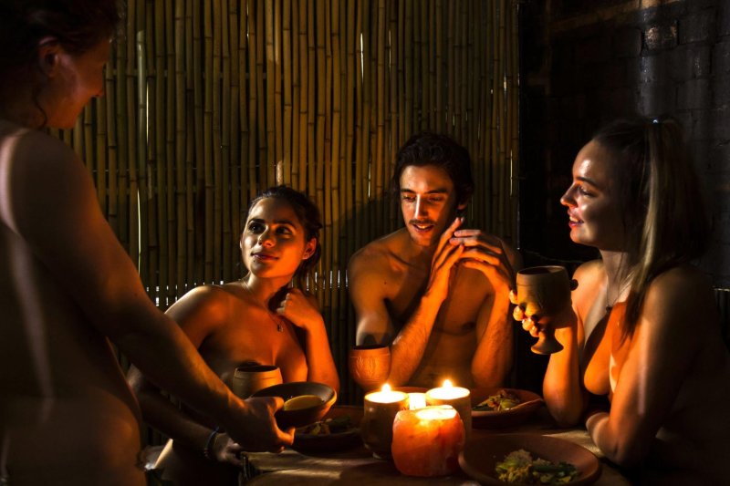 Restaurant with naked people