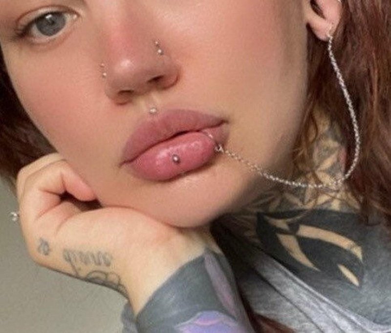 Lip piercing