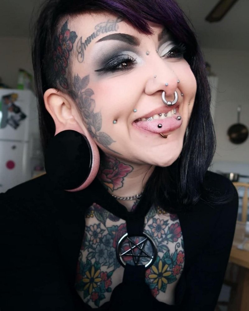 Piercing on the face