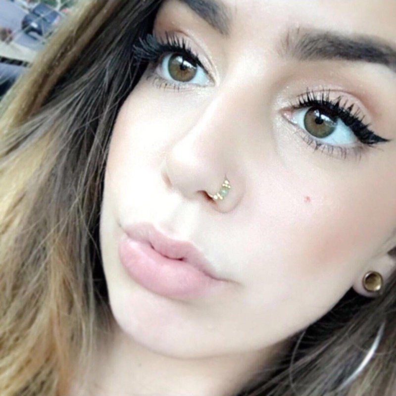 Pierced nose of girls