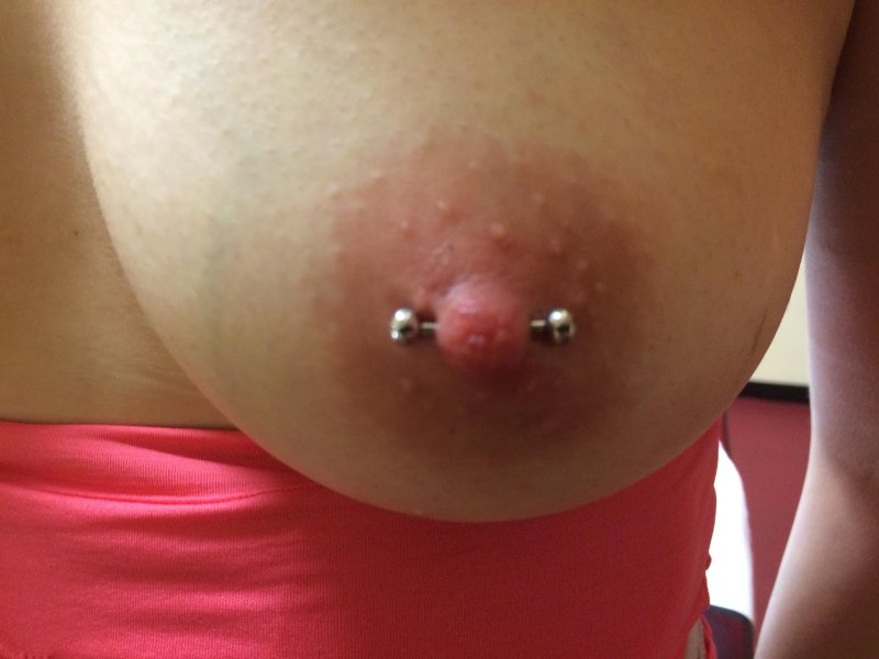 Piercing of the nipples girls