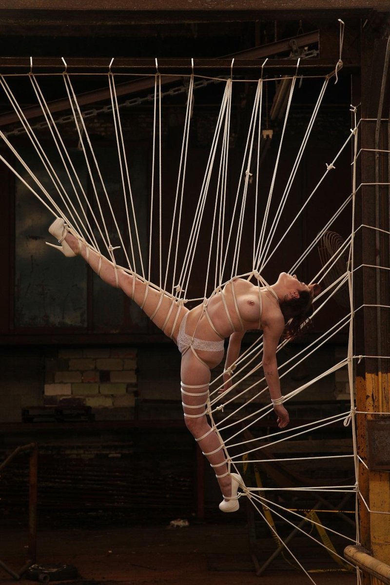 Bdsm with suspension on ropes