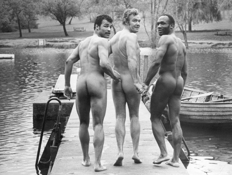 Naked swimmers of men retro