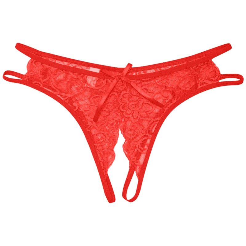 Red thongs with a cut