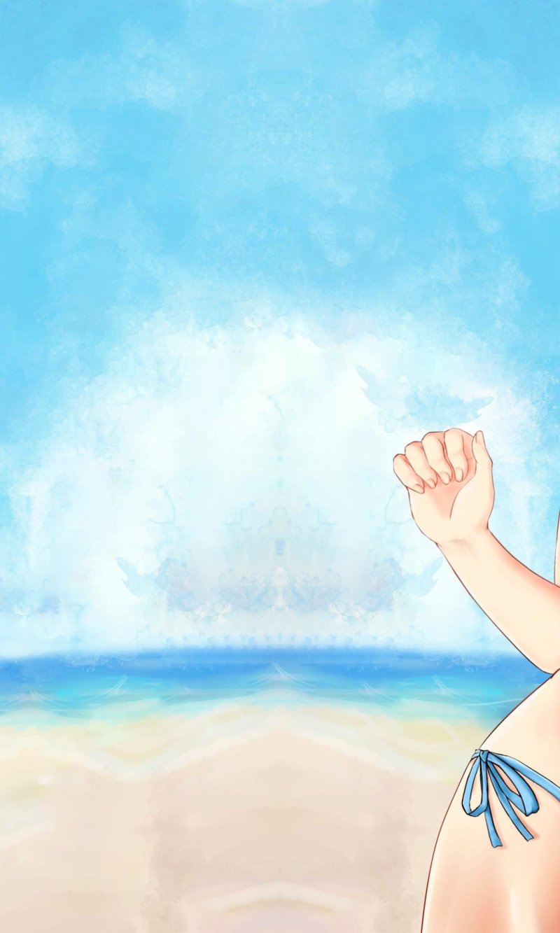 Girls on anime beach