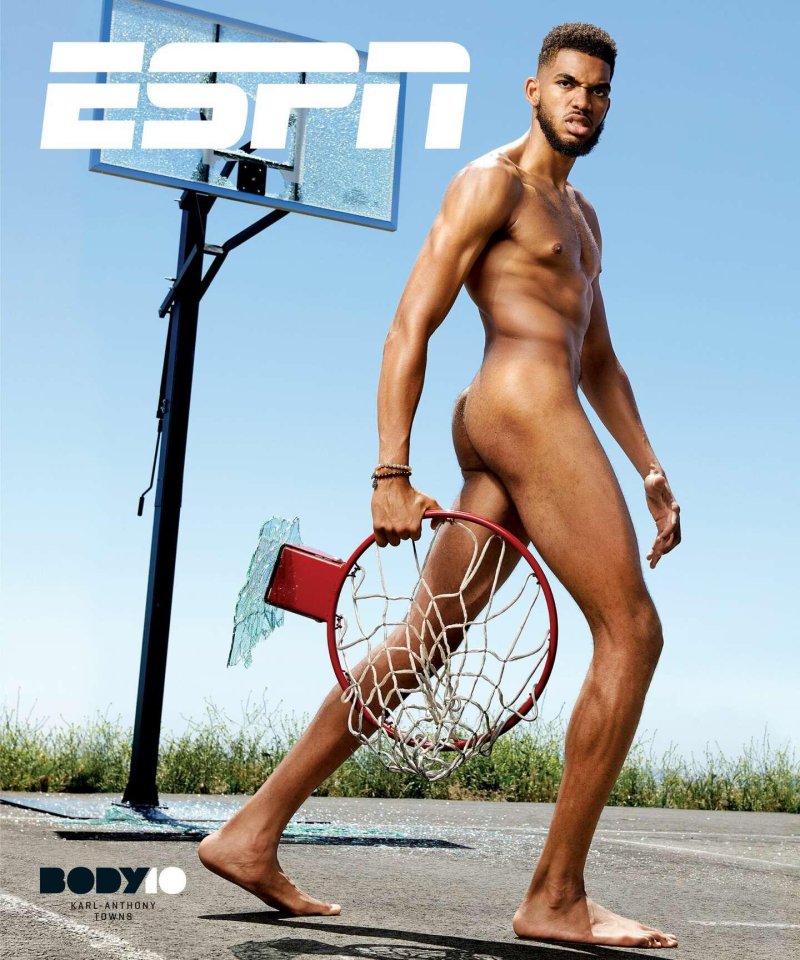Naked basketball players