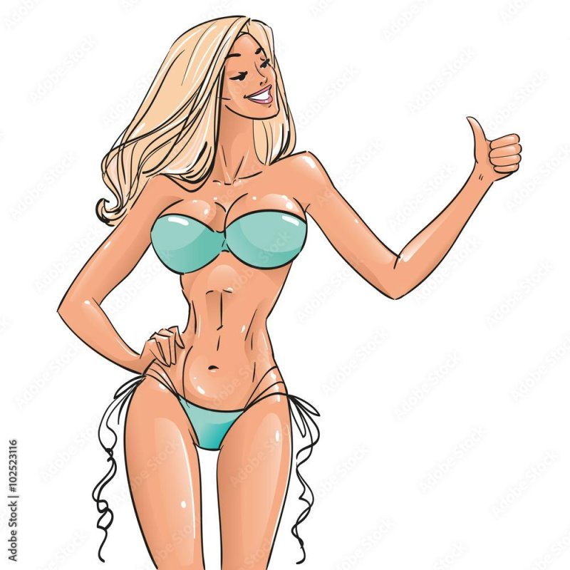 Tanned blonde drawing