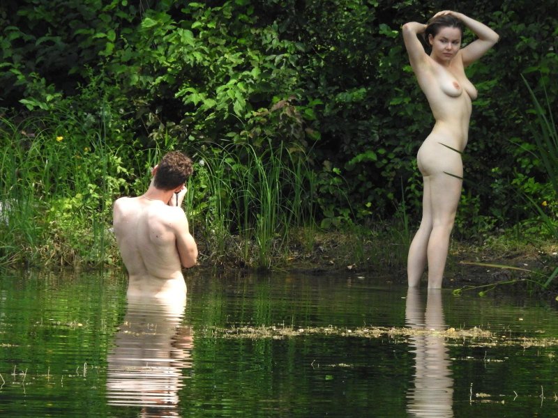 Bathing in the river