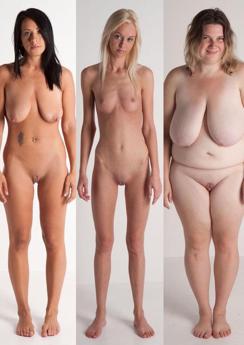 Naked women of different buildings
