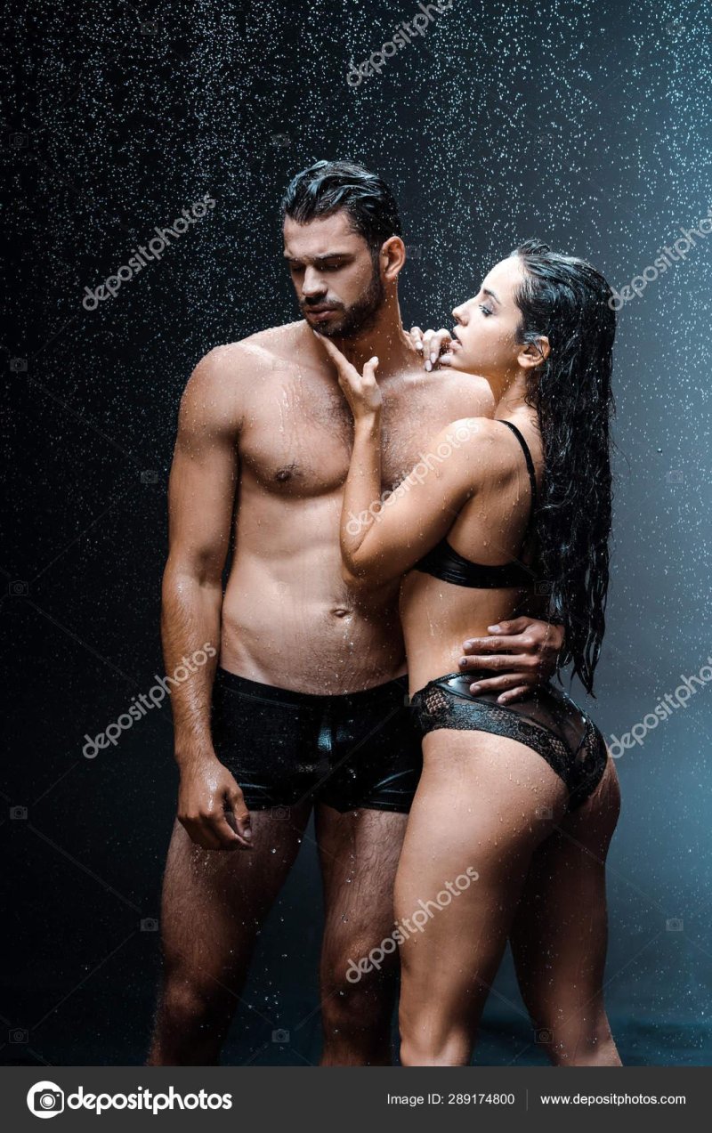 Wet girl from a guy