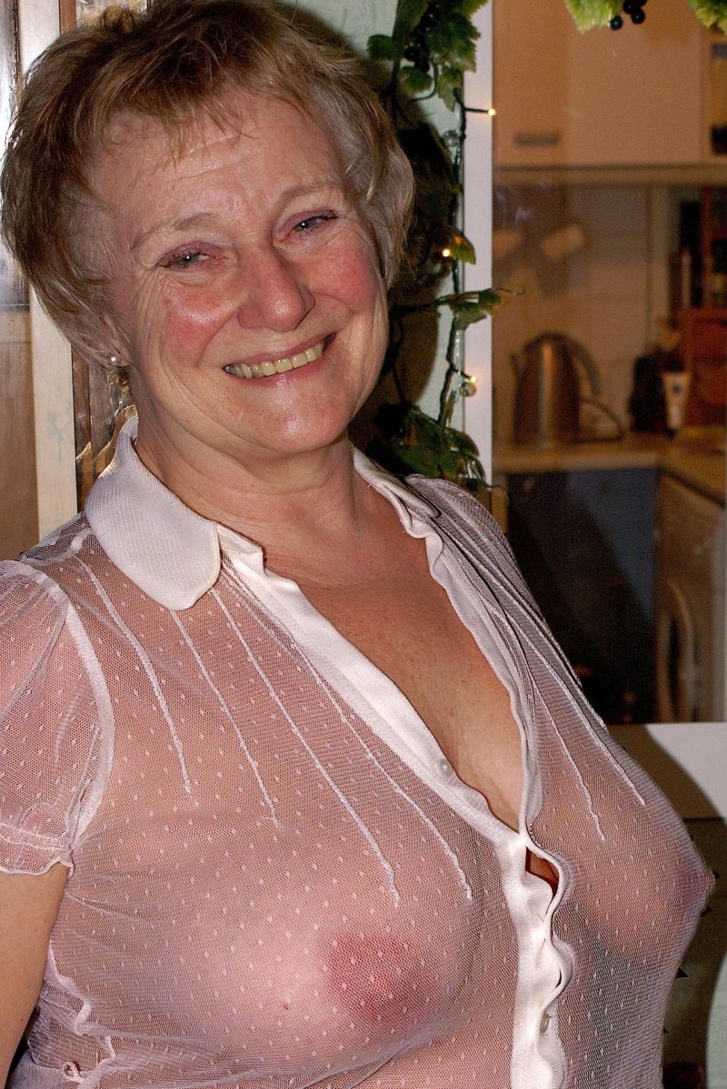 Naked elderly old women