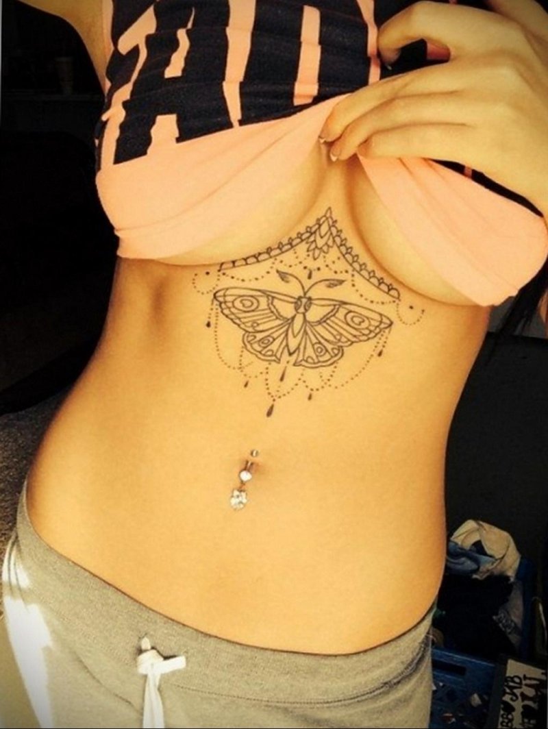 Tattoos for girls under the chest