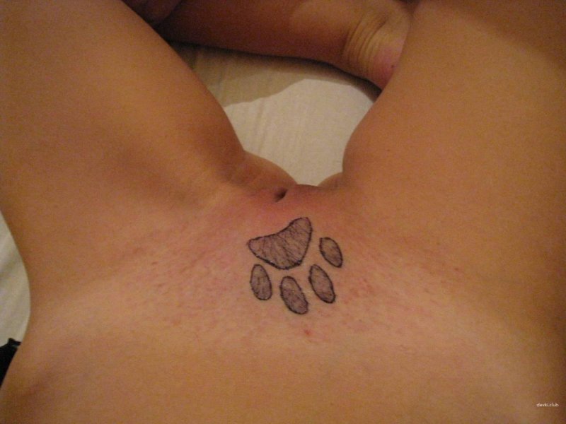 Tattoo Cat Laws on the pubis