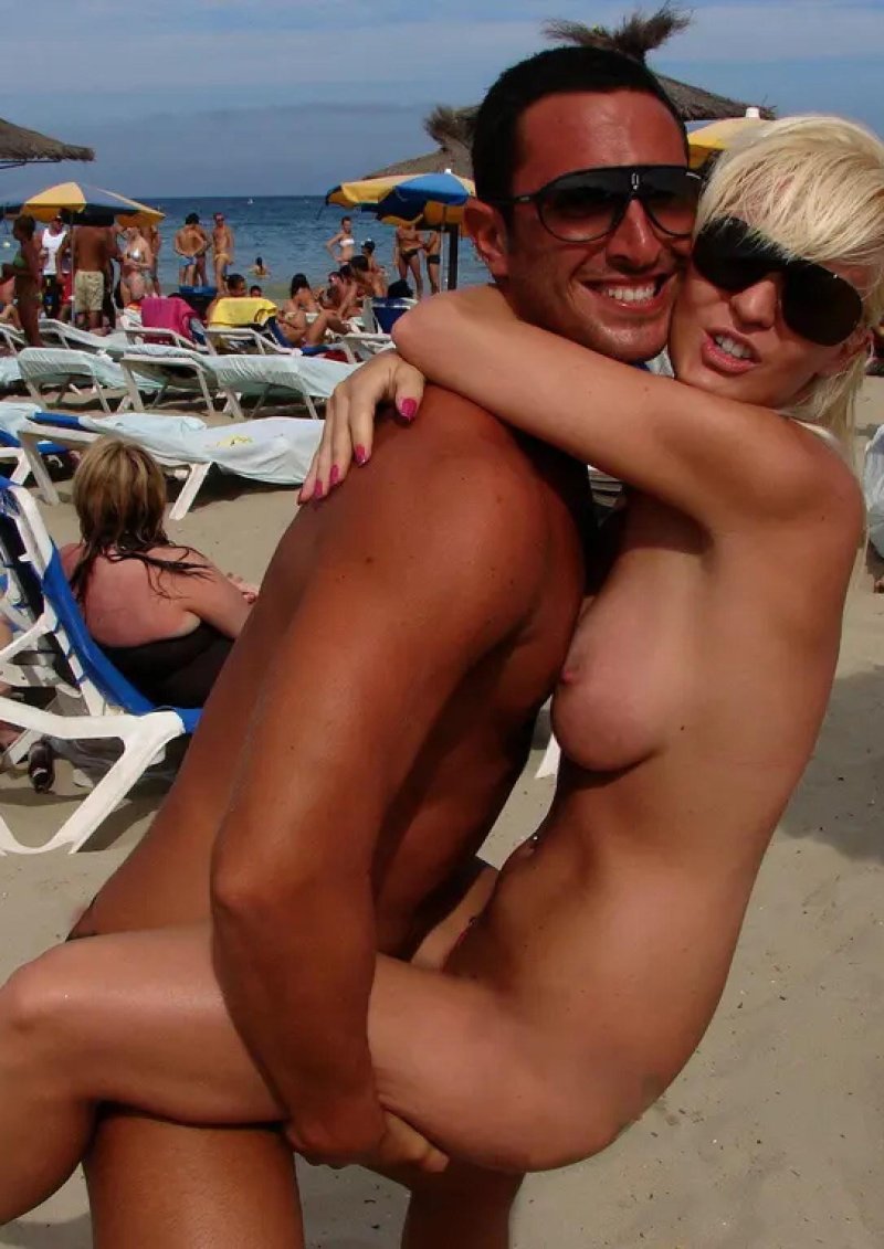 Naked girls on a nudist beach