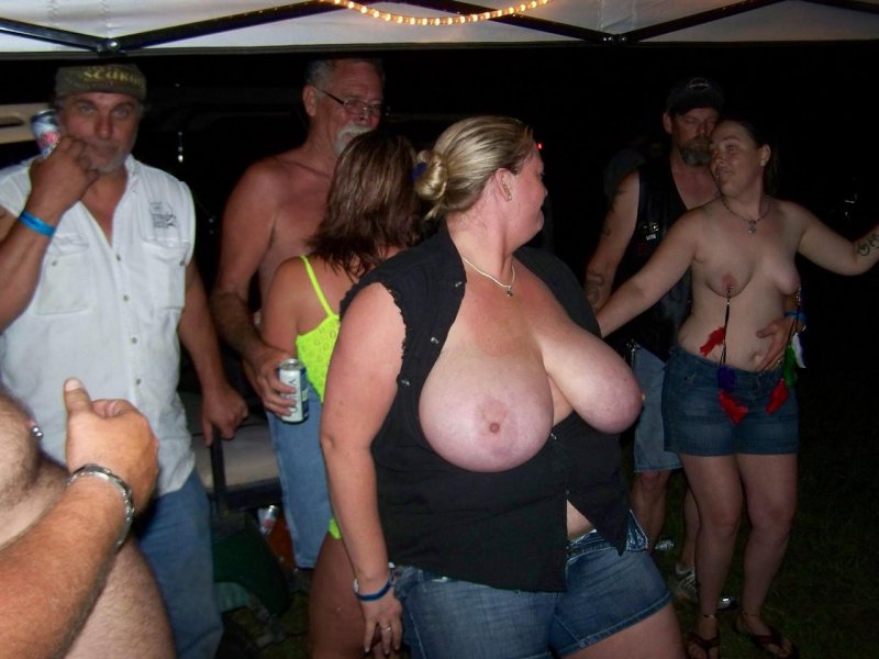 Big boobs at a party