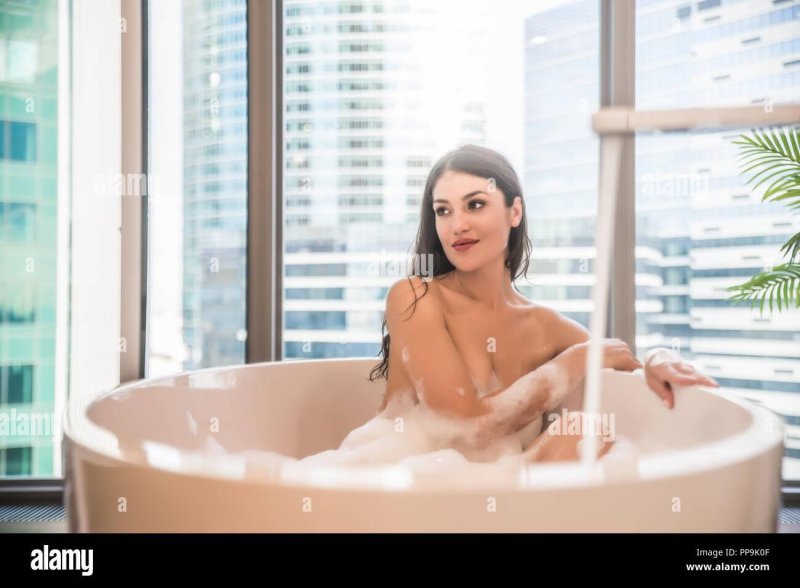 Beautiful girl in the bathroom