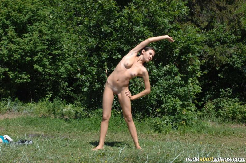 Naked gymnasts in nature