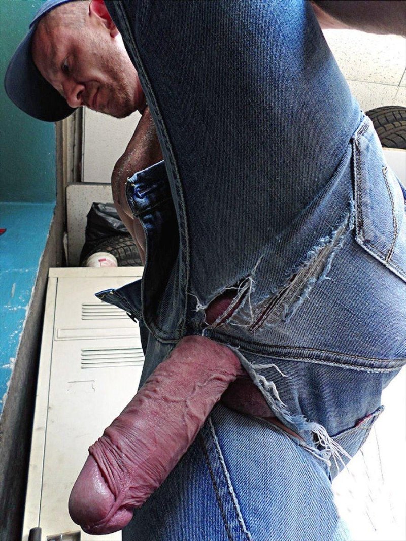 Huge members from jeans