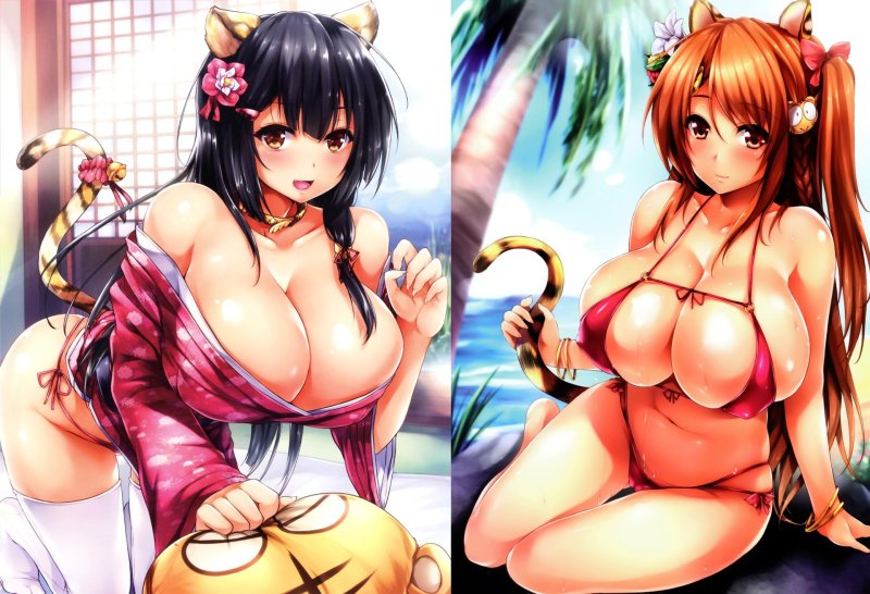 Girl with big anime boobs